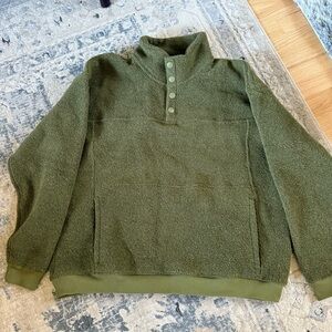 Outdoor Voices “Megafleece SnapUp”Olive Green Fleece Top XXL - NWT